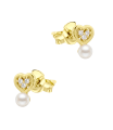 Heart Pearl Silver Stud Earring STS-7061